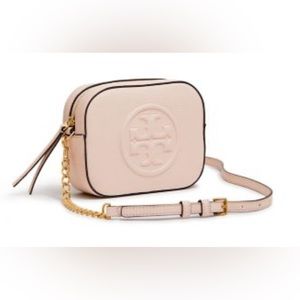 Tory Burch Bombe logo round small crossbody-shell pink-Includes dust bag